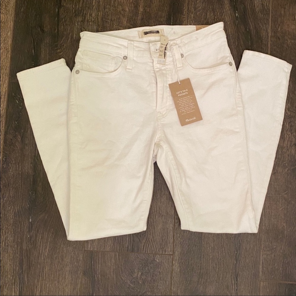 Madewell white High rise skinny jeans